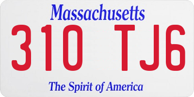 MA license plate 310TJ6