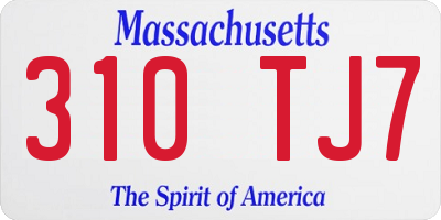 MA license plate 310TJ7