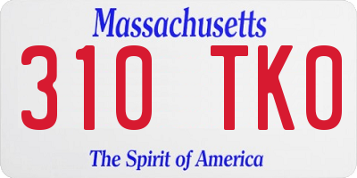 MA license plate 310TK0