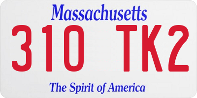 MA license plate 310TK2