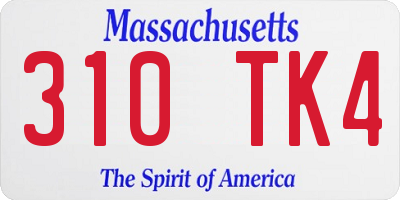 MA license plate 310TK4