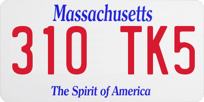 MA license plate 310TK5