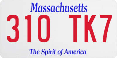 MA license plate 310TK7