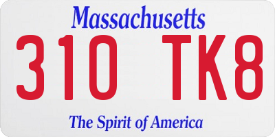 MA license plate 310TK8
