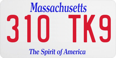 MA license plate 310TK9