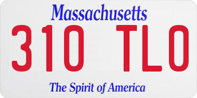MA license plate 310TL0