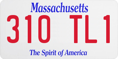 MA license plate 310TL1