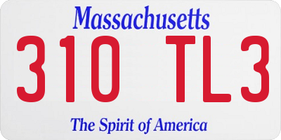 MA license plate 310TL3