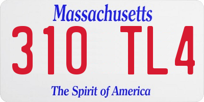 MA license plate 310TL4