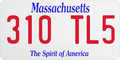 MA license plate 310TL5