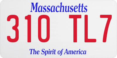 MA license plate 310TL7