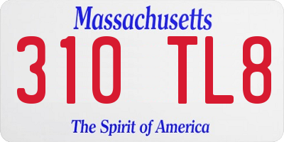 MA license plate 310TL8