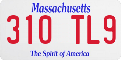 MA license plate 310TL9