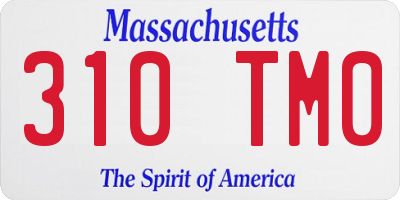 MA license plate 310TM0