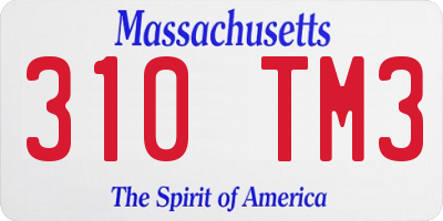 MA license plate 310TM3