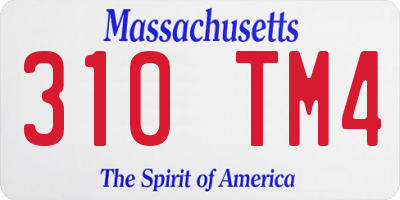 MA license plate 310TM4