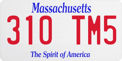 MA license plate 310TM5