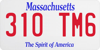 MA license plate 310TM6