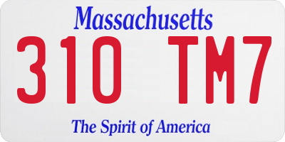MA license plate 310TM7