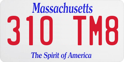 MA license plate 310TM8