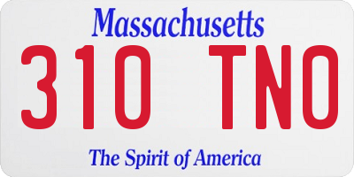 MA license plate 310TN0