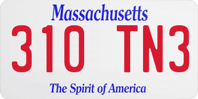 MA license plate 310TN3
