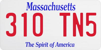 MA license plate 310TN5