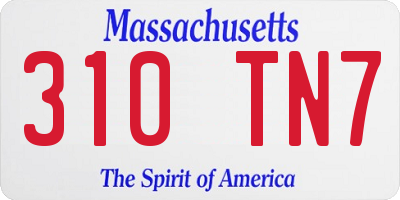 MA license plate 310TN7
