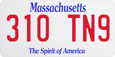 MA license plate 310TN9