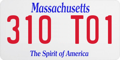 MA license plate 310TO1