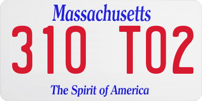 MA license plate 310TO2