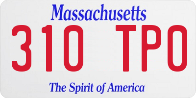 MA license plate 310TP0