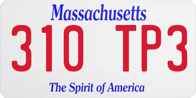 MA license plate 310TP3