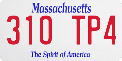 MA license plate 310TP4