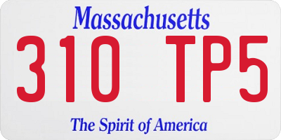 MA license plate 310TP5