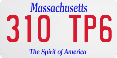 MA license plate 310TP6