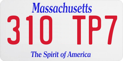 MA license plate 310TP7