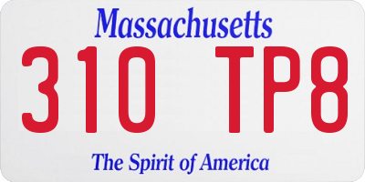 MA license plate 310TP8
