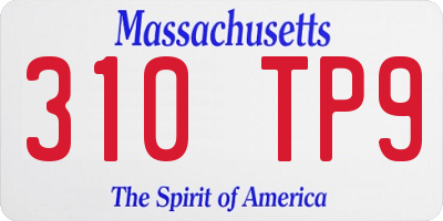 MA license plate 310TP9