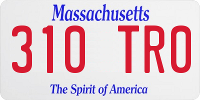 MA license plate 310TR0