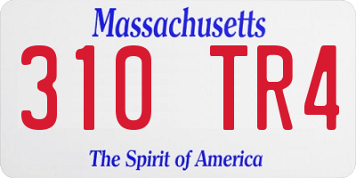 MA license plate 310TR4