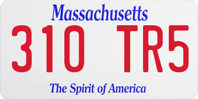 MA license plate 310TR5