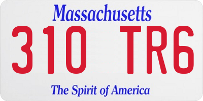 MA license plate 310TR6