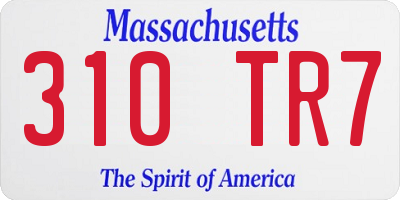 MA license plate 310TR7