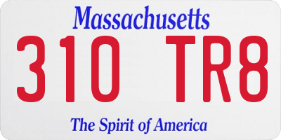 MA license plate 310TR8