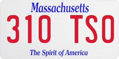 MA license plate 310TS0