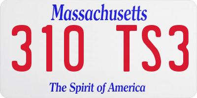 MA license plate 310TS3