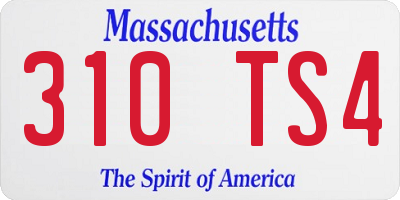 MA license plate 310TS4