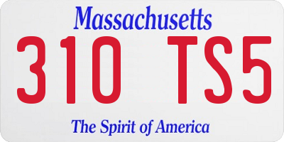 MA license plate 310TS5
