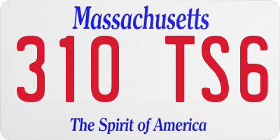 MA license plate 310TS6